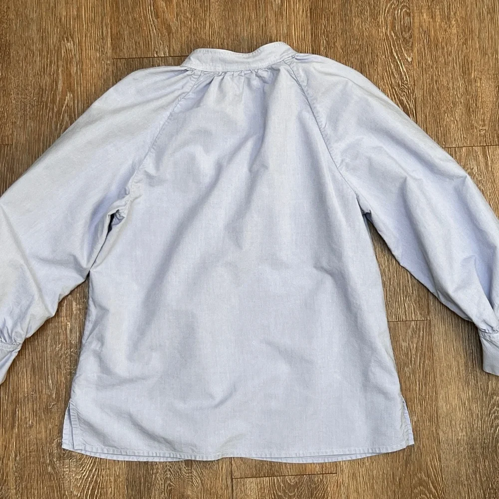 TOAST Catrin Cotton Oxford Easy Shirt Chambray Band Collar Raglan | Size: XXS - Picture 4 of 7